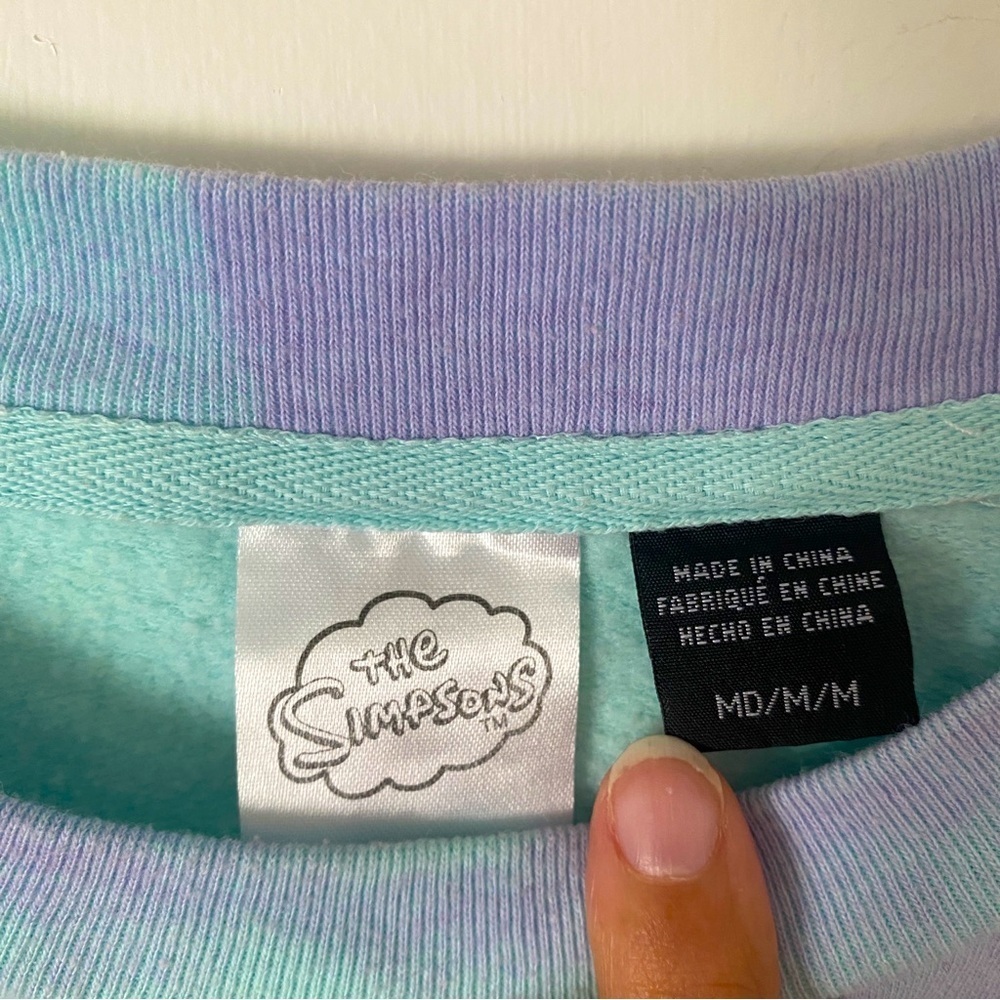MAD Engine x The Simpsons Bart Pastel Tie-Dye Crewneck Sweatshirt M 90’s Sweater - Picture 6 of 6
